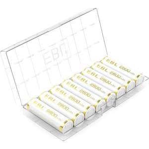 Piles rechargeables EBL AA Ni-MH 2800 mAh, double A, 8 pièces, nouvelle série, pour lampes de poche et jouets - Product Image 1