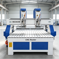 Machine de fraisage CNC à double tête 1325 3 axes avec bouton d'arrêt d'urgence et broche de 6 kW pour la fabrication de meubles et d'armoires