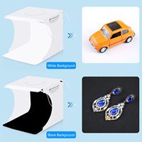 Prix d'usine PULUZ avec 2 panneaux LED, mini studio photo pliable, fond noir et blanc, kit de studio photo 1100LM