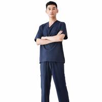 Ensemble de blouses médicales respirantes tissées à col en V pour femmes, pour infirmières et médecins, uniformes d'hôpital, tendance