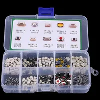 Kit de 250 boutons poussoirs en plastique pour télécommande de voiture avec micro-interrupteurs tactiles, emballé en boîte