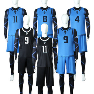 Maillot de football <span class=keywords><strong>Blue</strong></span> <span class=keywords><strong>Lock</strong></span>, vêtements de sport, <span class=keywords><strong>anime</strong></span>, costume de cosplay Isagi Yoichi, Hyoma Chigiri, Meguru Bachira, combinaisons, gilets, shorts - Product Image 1