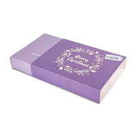 Boîte coulissante personnalisable en carton recyclé avec impression dorée, logo personnalisé, ruban et poignée pour emballage cadeau