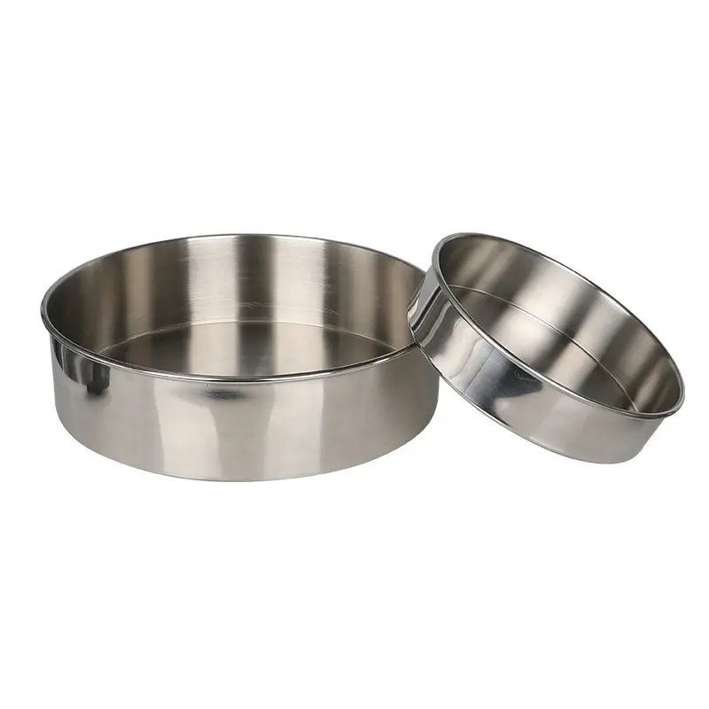 Kualitas Tinggi Stainless Steel Round Deep Tray Cetakan Kue