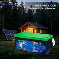 Batterie LiFePO4 à décharge profonde pour stockage domestique 24V 200AH 5KW Grade A 6000 cycles BMS intelligent RS485 Terminal M8 CE RoHS IP67 OEM ODM