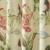 Tissu de rideau imprimé 100% polyester, motif floral papillon, rideaux crème, tissu en gros pour salon