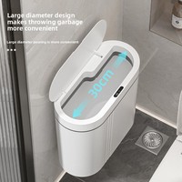 Poubelle de cuisine intelligente entièrement automatique avec capteur, couvercle électrique, fixation murale, pour la maison, la cuisine, la salle de bain, en matériau PP