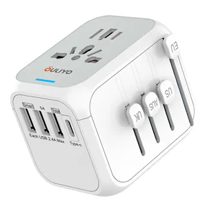 Konverter Travel Adaptor Daya Universal 4 In 1 Steker Adaptor Au Eu Uk dengan Adaptor Perjalanan Usb