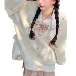 Damen Mohair-Strickjacke, Mädchen Strickwaren, Locker Geschnittene Offene Strickpullover mit Knöpfen, Flauschige Cardigans für Frauen - Product Image 5