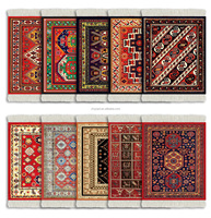 Preboun Vintage Oriental Tissu Tapis Boisson Tapis 10 Pcs Tapis Dessous De Verre Boissons Table Porte-Gobelets pour Café À Manger pour Bureau À Domicile