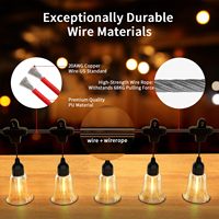 Bombilla Edison de alta calidad, luces de cadena solares impermeables para exteriores con mando a distancia para exteriores, cadena de vacaciones, lámparas de Navidad de cumpleaños