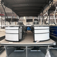 Barge de luxe pour les sports off shore Pontons en aluminium Pontons flottants Bateaux Petit mini bateau ponton de fête avec moteur