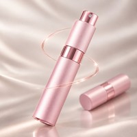 Flacon pulvérisateur atomiseur 10 ml rechargeable pour parfum, étui de voyage portable en aluminium, intérieur en verre à mécanisme rotatif, vente en gros OEM