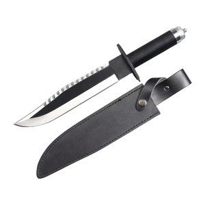 Cuchillo de supervivencia y caza Ram <span class=keywords><strong>bo</strong></span> Outdoor de acero inoxidable con hoja fija y funda de cuero para camping y aventura. - Product Image 5