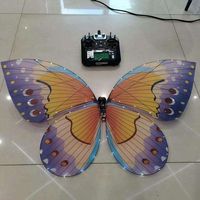 Drone papillon volant à ailes battantes LED, télécommandé, style vintage, ornement multicolore pour mariage en intérieur, fête musicale