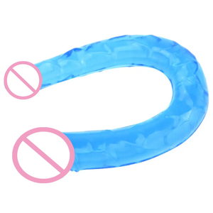 U-vormige transparante dubbelzijdige zachte <span class=keywords><strong>strapon</strong></span> dildo van jelly, seksspeeltje voor vrouwen en lesbische masturbatie - Product Image 3