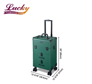 Boîte à cosmétiques en aluminium avec grand espace Trousse de <span class=keywords><strong>maquillage</strong></span> professionnelle portable Organisateur de cosmétiques de voyage avec plateaux et tiroirs - Product Image 6