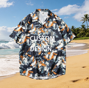 Vente en gros de chemises hawaïennes unisexes à manches courtes, respirantes et à séchage rapide, en polyester 100 %, avec services de conception personnalisée OEM ODM - Product Image 1