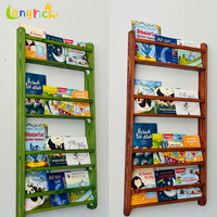 Organisateur de livres fait à la main en bois massif mural Montessori enfants étagère 4 niveaux affichage de livres pour chambre d'enfants