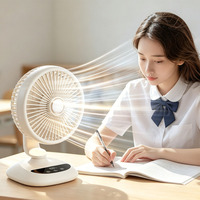 Nuevo ventilador de circulación de aire oscilante de escritorio con motor sin escobillas, luz táctil, pantalla digital y temporizador, para montaje en pared o mesa.