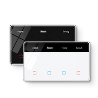 Interrupteur intelligent de luxe avec écran LED et panneau nominatif, produits Tuya pour la maison intelligente, interrupteur à commande à distance, interrupteur d'éclairage intelligent Wi-Fi standard