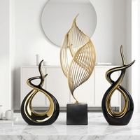 Accessoires de décoration intérieure de style contemporain, uniques et luxueux, personnalisables, ornements en céramique émaillée plaquée or noir pour la maison