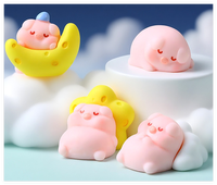Mini figurine de jardin 3D pour enfants, mignon, motif étoile lune et nuage, oreiller, cochon endormi, animaux, sac aveugle, capsule, petits jouets en résine