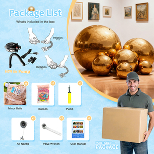 6pcs Event PVC Floating <b>Ball</b> Sealed Gold/Silver Sphere <b>Mirror</b> Shinny Hanging Inflatable for Parties <b>Mirror</b> <b>Ball</b> Inflatable Mirro - Product Image 6