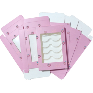 Caja de papel de pestañas de lujo personalizada Laminación mate brillante Impresión ordinaria Cajas de pestañas de tira completa dulce vacía - Product Image 1