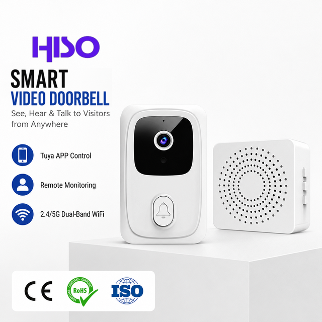 Smart Video Doorbell 480P HD Camera Infrared Night Vision Dual Band WiFi 38 Songs Rechargeable Smart Doorbell