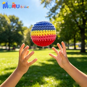 Hacky Sack de <span class=keywords><strong>Ganchillo</strong></span> Hecho a Mano Personalizado al por Mayor para Regalo Promocional, Balón de Fútbol de Algodón Tejido a Granel con Logotipo - Product Image 3