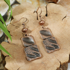 Bohemian Geometric <b>Drop</b> Earrings Alloy Antique <b>Bronze</b> Plated Women's Fashion Dangle Jewelry 2024 - Product Image 4