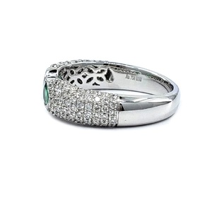 Bague de mariage unisexe en or blanc massif 18 carats de haute qualité, sertie d'émeraudes taillées en éclats, fabrication de qualité supérieure - Product Image 3