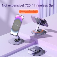 Support de bureau universel pliable rotatif à 360 degrés tout en métal pour téléphone et tablette, idéal pour les diffusions en direct