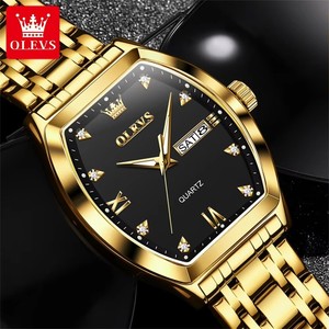   Reloj para hombre 5528, marca original, reloj de cuarzo para negocios, resistente al agua, luminoso, con esfera tonneau, reloj con fecha y día. - Product Image 3