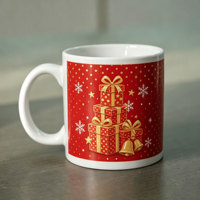Mug en céramique personnalisé pour Noël, boîte cadeau, motif cloche et flocon de neige, passe au micro-ondes et au lave-vaisselle, tasse à café en porcelaine