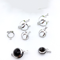 Capuchons de perles œil-de-chat en acier inoxydable et capuchons de fermoir pour perles de verre de 6-8 mm, personnalisés en usine, pour la fabrication de bijoux DIY