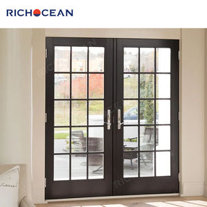 Porte d'entrée à triple vitrage RICHOCEAN, style français, avec grille en aluminium, pour maison et bureau - Product Image 2