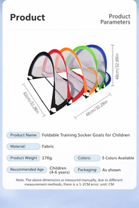 Portería de Fútbol Plegable de Nailon Resistente para Niños, Portátil, Ligera, para Uso en Interiores y Exteriores, Múltiples Colores, para Entrenamiento de Niños Pequeños - Product Image 6