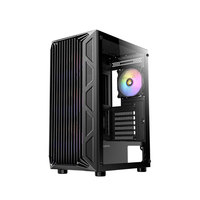 Boîtier PC Gamer Antec AX82 Mid-Tower en alliage d'aluminium perforé, façade ATX noire avec fenêtre latérale pour PC Gamer
