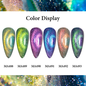 MEET ACROSS Soak Off UV LED Nail Gel Varnish Glitter 9D Magnet Nails Black Base Gel 7ml Cat Magnetic Gel Polish - Product Image 6