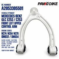 Lengan Kontrol As Roda Atas Depan Kendaraan OE A2053305501 untuk Mercedes Benz GLC250 GLC260 GLC300 GLC350 GLC400 Kit Sasis Kendaraan OEM