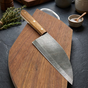 Cuchillo de Chef ZR Knives Hecho a Mano de Acero Damasco de Grado Industrial (ZR388) con Mango de Madera, Espesor de 0.020, Hoja Fija No Ajustable - Product Image 2