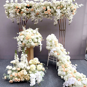 SMOOTH Romantic Orchids Artificial Flower Real Touch White Rose Wedding Flower Flower Wall Backdrop Centerpiece Flora Ball - Product Image 1