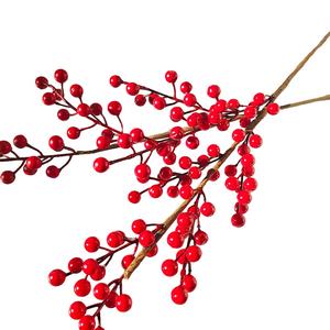 JCF270 Meilleures Ventes Décoration de Noël Décoration de Fête de Mariage <span class=keywords><strong>Berry</strong></span> Artificielle Plastique Baies Rouges - Product Image 5