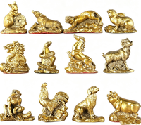 Ornements Feng Shui pour la prospérité, 12 figurines : Rat, Bœuf, Tigre, Lapin, Dragon, Serpent, Cheval, Chèvre, Singe, Coq, Chien, Cochon