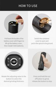 Wholesale Electric Salt and <b>Pepper</b> <b>Grinder</b> Set 70ml Capacity Visible Spice Mill Set - Product Image 5