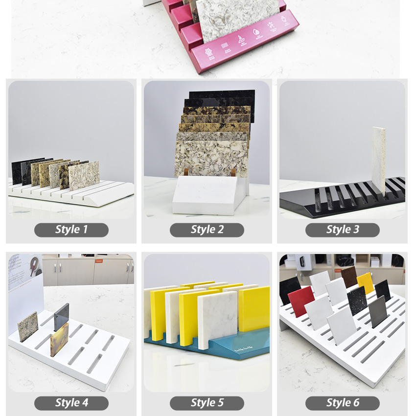 Exposição de fábrica na China Suporte de mesa de quartzo Suporte de bancada de granito MDF Suporte de mesa de pedra artificial Suporte de exposição de mármore