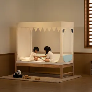 Medoga Square Quadrate Top Baby Beds & Cribs新生児用ベッドサイドスプライシングベッド蚊帳、アイアンスタンド付き