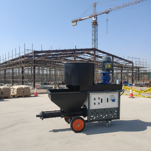 Pompe à mortier <span class=keywords><strong>électrique</strong></span> diesel pour pulvérisation de ciment mural, machine à béton, pulvérisateur de stuc, machine à pulvériser et mélangeur de mortier avec trémie de 80L - Product Image 1